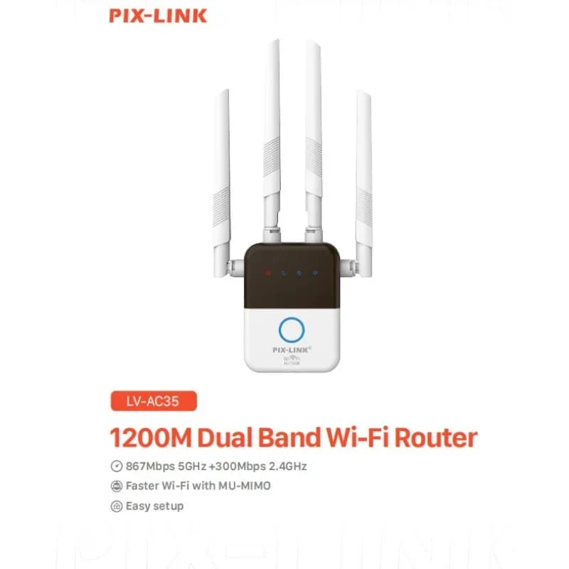 PIX-LINK LV-AC35 Ripetitore WiFi wireless 1200Mbps Extender AC1200M WiFi Booster 5G 2.4G Router di segnale amplificatore di rete dual-band