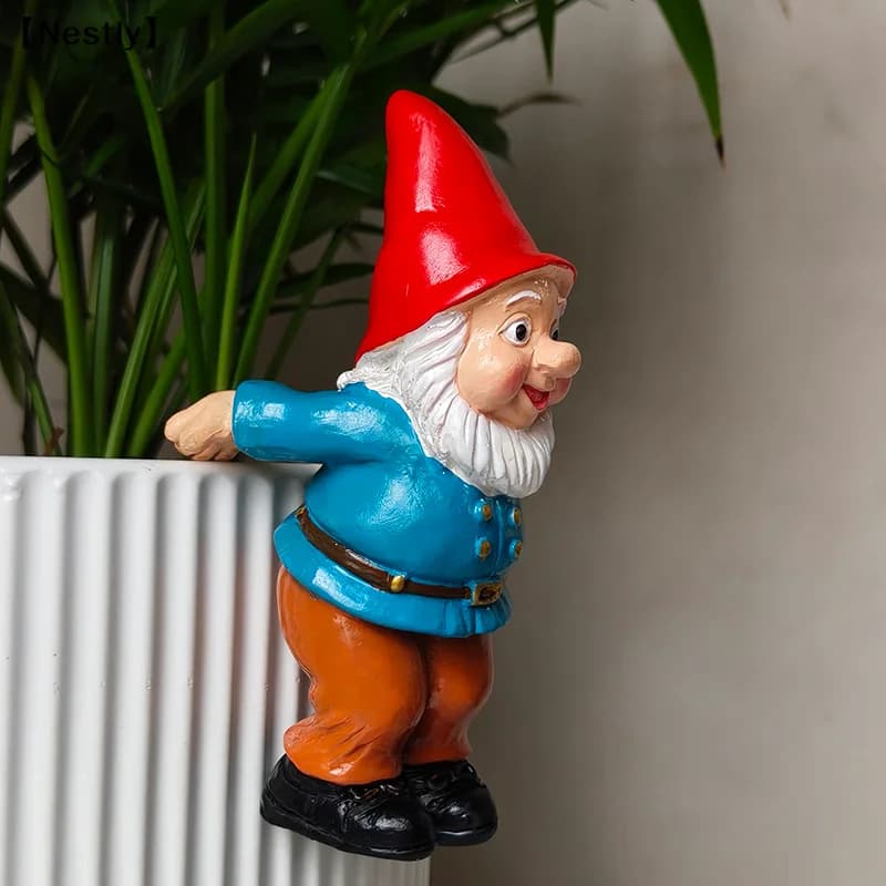 Gnomi da Giardino Appesi per Vasi, Decorazioni per Piante, Statuette di Gnomi in Resina da Appendere〔Nest〕