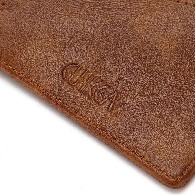 Multi functional Thin Metal Clamp Wallet Card Holder Fashion Men PU Leather Bifold Money Clips