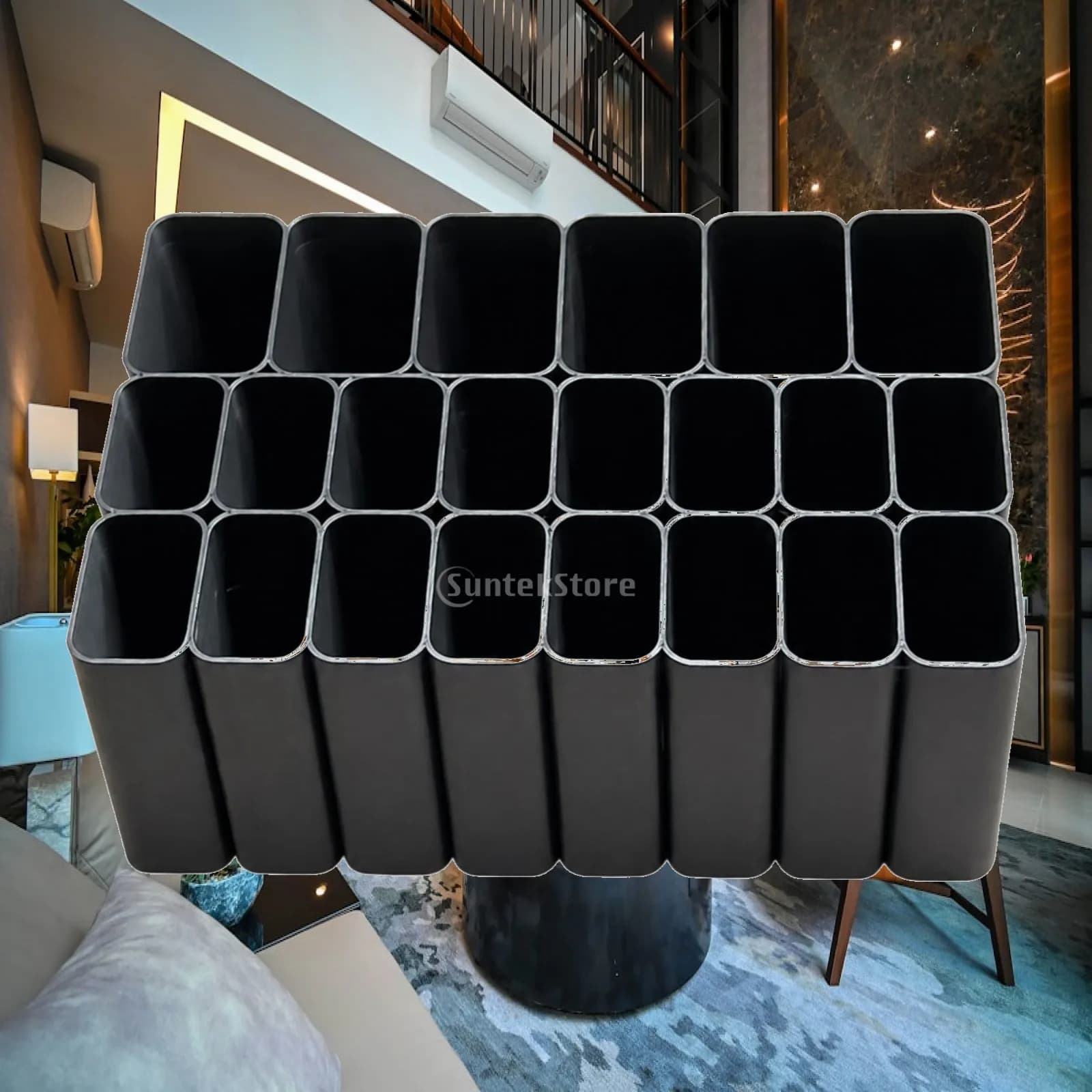 Desk Cable Management Organizer Storage Box with Rounded Slots for Adapters Plugs Home Office Study Room
