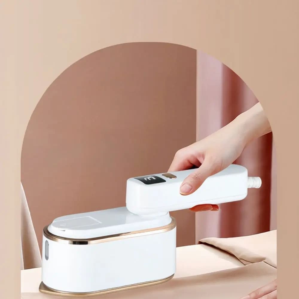 Folding Steam Iron Handheld Clothes Steamer Portable Fabric Wrinkle Remover Digital Display Three Heat Settings Home