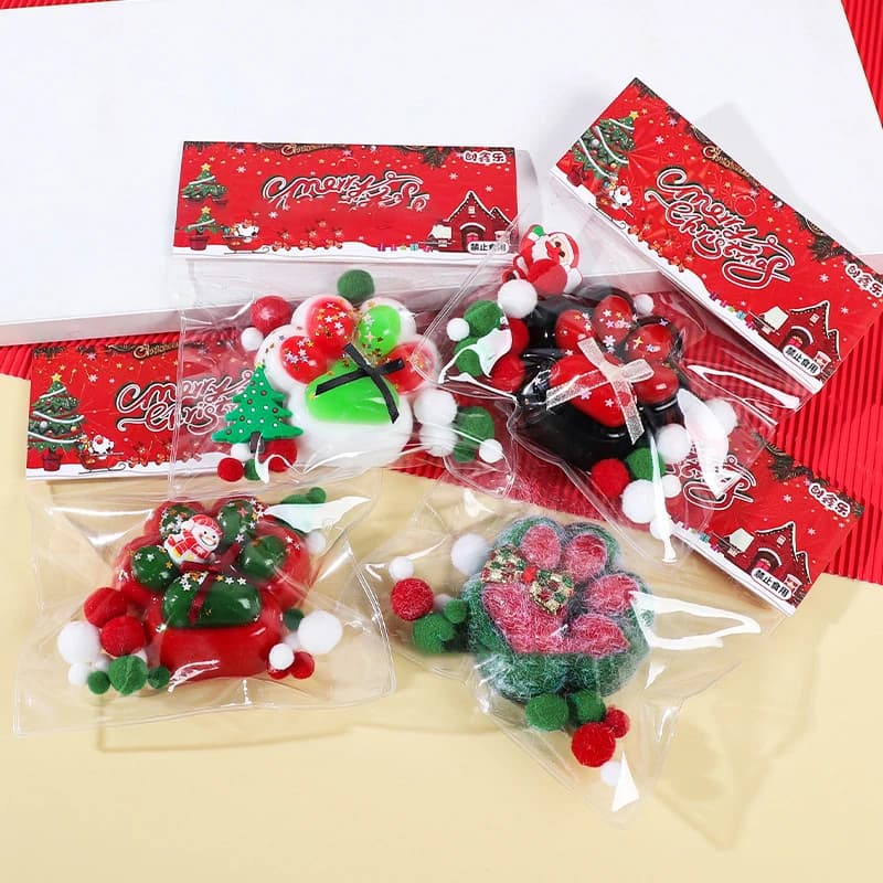 Natale Grande Zampa di Gatto Giocattolo Agitarsi Carino Rimbalzo Lento Giocattolo Antistress Pizzico Decompressione Regalo di Natale Artiglio di Gatto Spremere Giocattolo