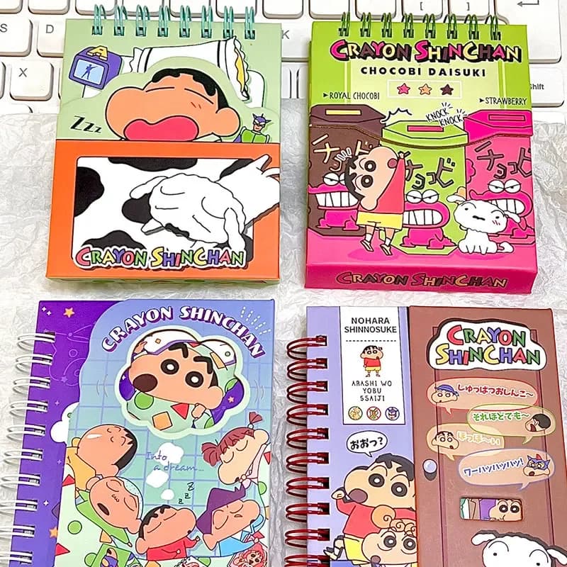 Crayon Shin-Chan Notebook magnetico Quaderno a spirale Agenda per bambini Blocco note settimanale Diario Studente Forniture per lo studio Ragazzi Ragazze Regalo