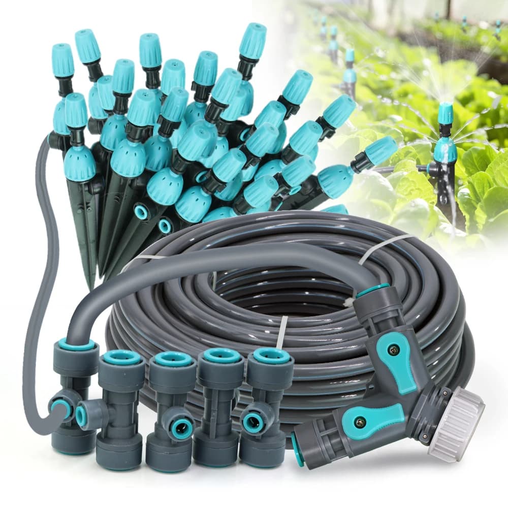 Flexible PE pipe for automatic irrigation system for garden irrigation 2 in 1 by 3/8" 360 ° Micro drop sprayer kit with fast connection sprayer with adjustable fog