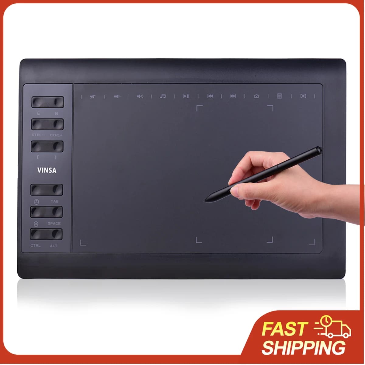 Tavoletta Grafica 10x6 Pollici Compatibile con PC/Laptop, Supporta Windows e Mac per Disegno, Progettazione e Corsi Online