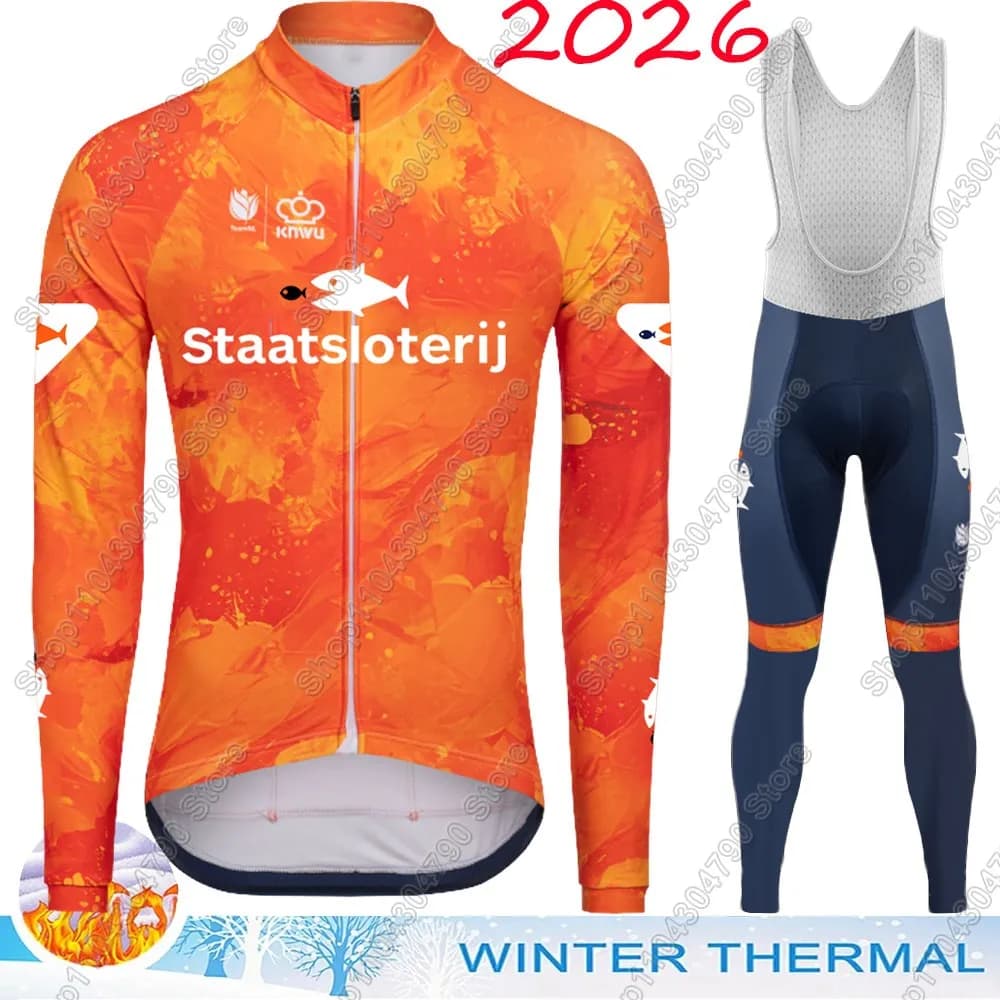Maglia da ciclismo della squadra nazionale olandese 2026 Set Abbigliamento da campione olandese Camicie da bici da strada Completo da bicicletta Pantaloncini con bretelle Indossare Maillot