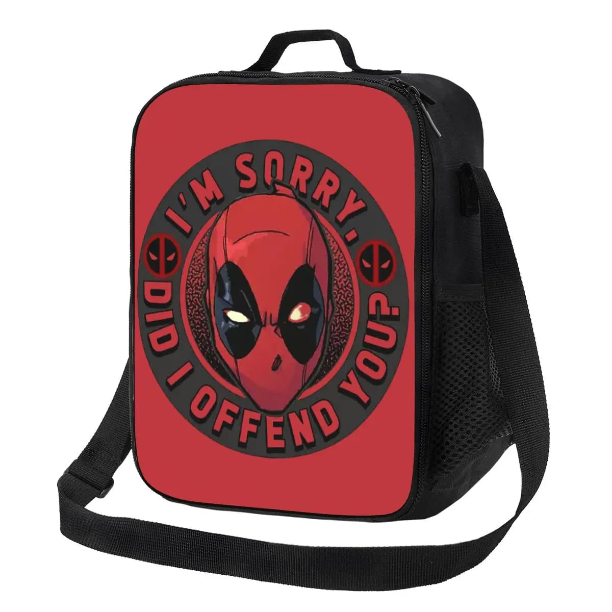 Borsa termica personalizzata D-Deadpool per il pranzo, borsa termica portatile da donna per picnic all'aperto, scatola per alimenti Bento multifunzione
