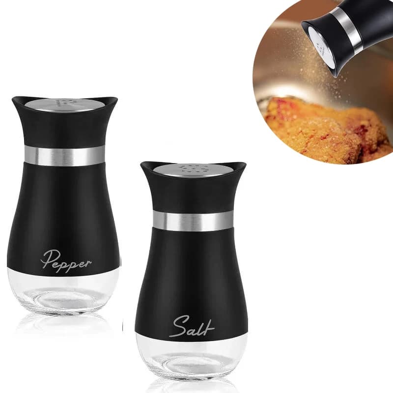 Set di 2 Bottiglie Ricaricabili per Spezie, Contenitori per Sale e Pepe, Adatti per la Cucina
