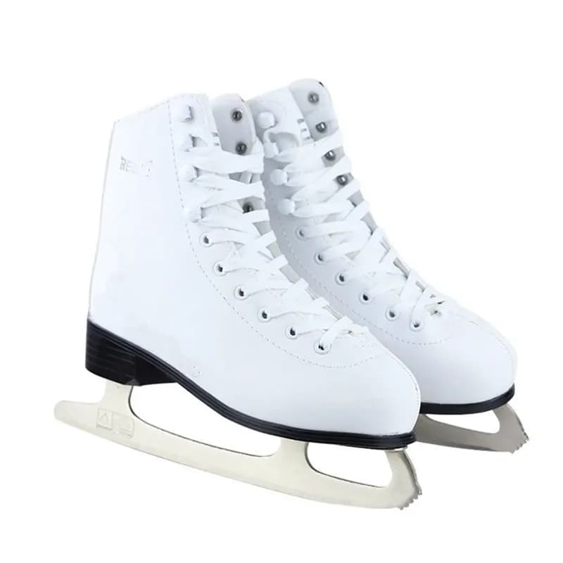 Pattini da ghiaccio in vera pelle, comodi con lama addensata per bambini, scarpe per principianti impermeabili, calde e sicure in PVC
