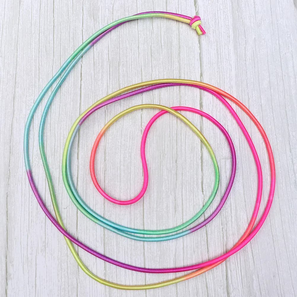 Corda per saltare per bambini, 2 pezzi, realizzata in materiale poliestere, design semplice per uso domestico o scolastico, texture liscia, leggera per lo sport