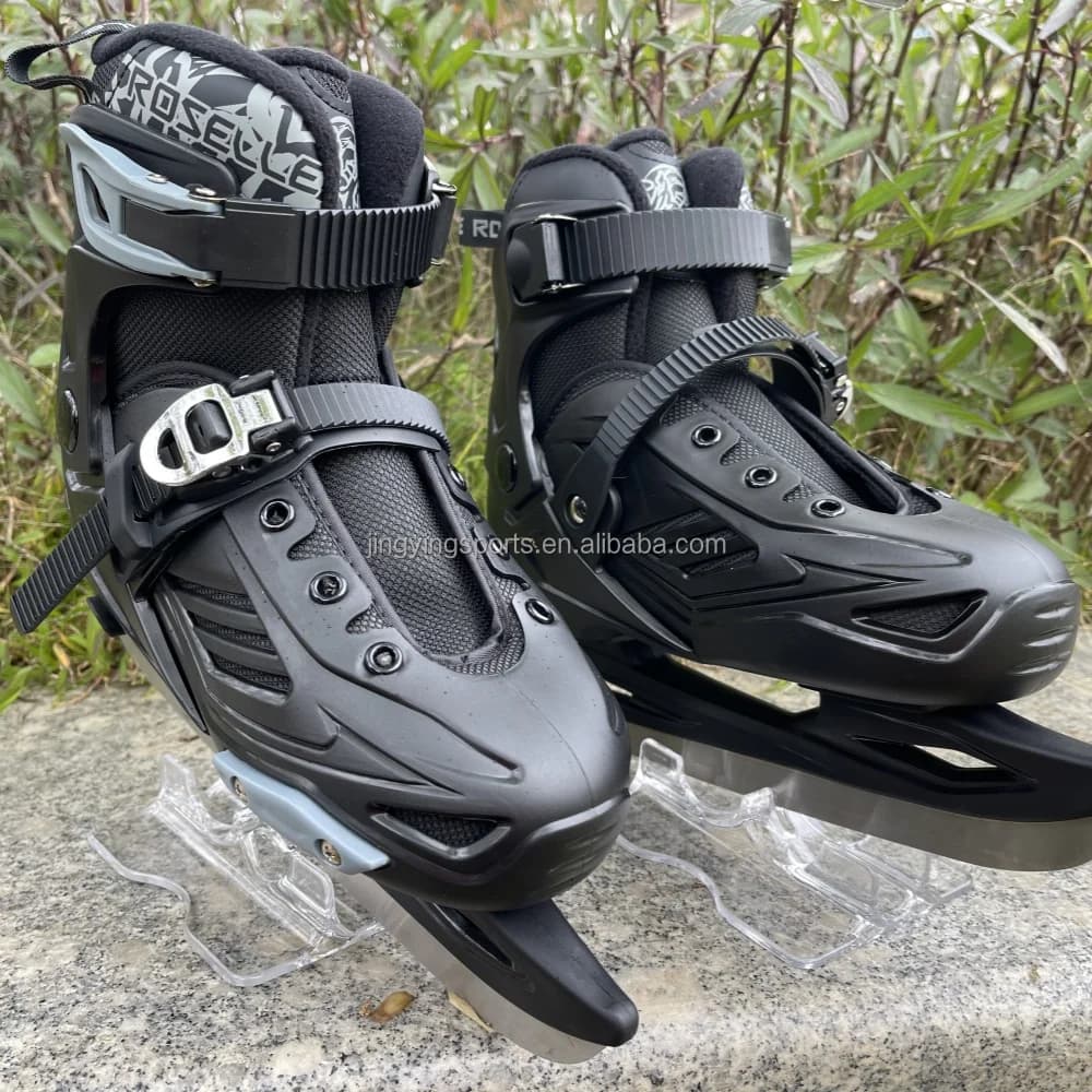 Custom One Boot Ultralight Ice Roller Inline Skate Shoe Attack Ice Roller Hockey Skates Black PP Cotton Fabric Men Winter