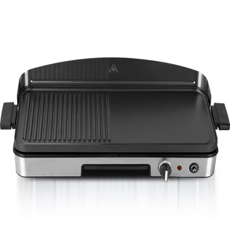 220V Electric Barbecue Grill, High-Temperature Steak Grill, All-in-One Flat-Top Grill for Grilling and Stir-Frying, Dual Tempera