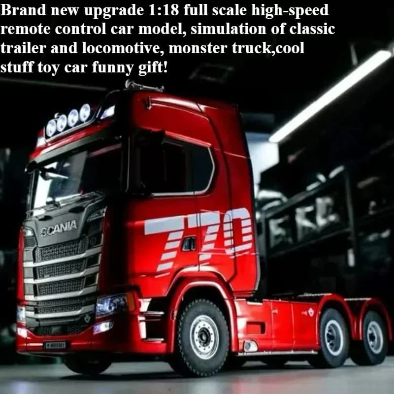 Modellino Auto Giocattolo Divertente - Camion RC Scania in Lega Scala 1:18, Auto Telecomandata, Giocattoli RC per Bambini, Monster Truck