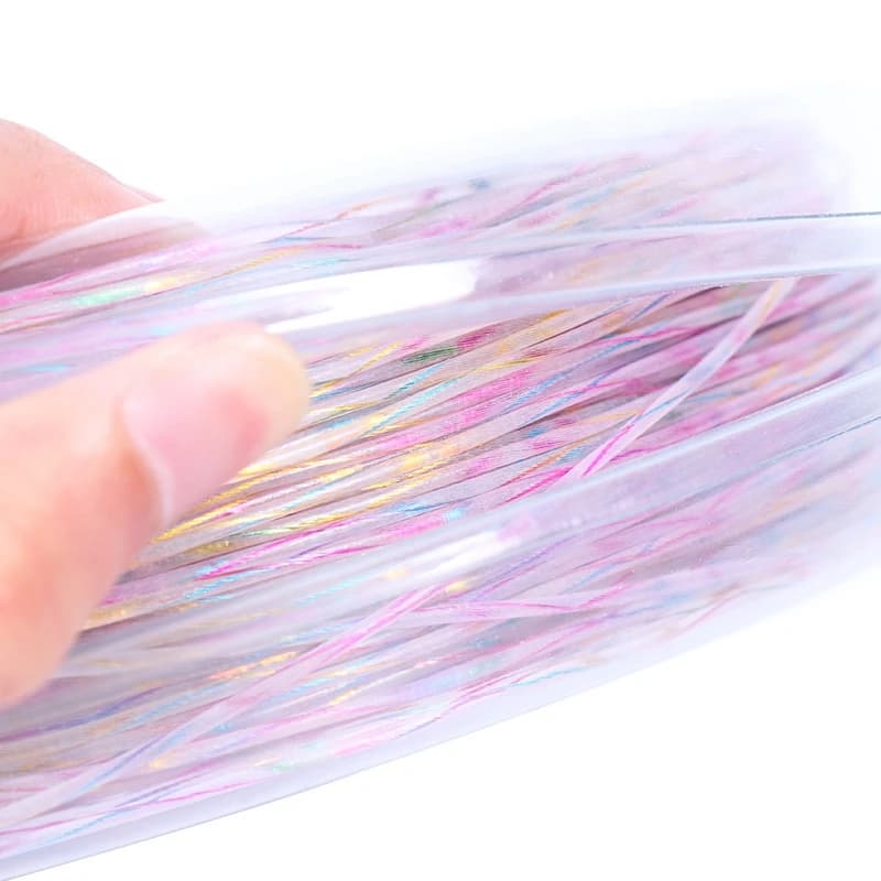 ABFKL ZARSIA 1 reel 1,35 mm nylon synthetic flash rainbow tennis rope soft feeling cord for tennis rack (200 m)