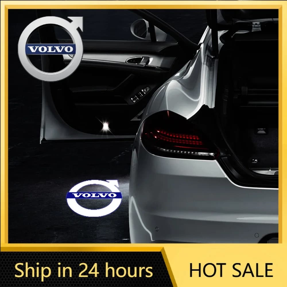 Copri Volante 2 Pezzi per Volvo S80L S60L V40 V40CC XC60 V60 XC90, Luce di Benvenuto LED per Portiera Auto, Lampada Proiettore, Accessori Auto