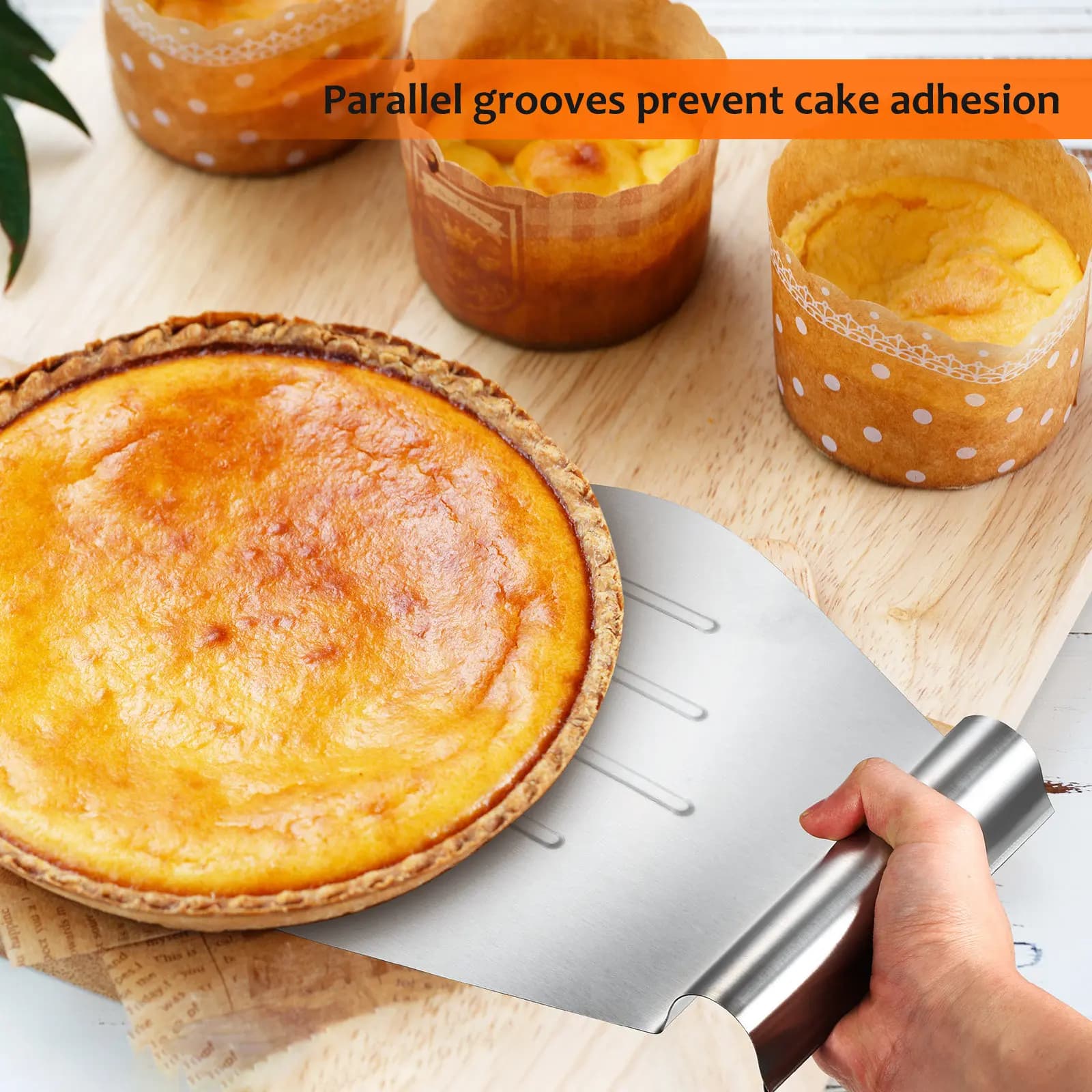 Stainless Steel Cake Lifter Heavy Duty Rustproof Baking Tool for Pizza Pie Quiche Pastries Transfer Serving and Cutting Board