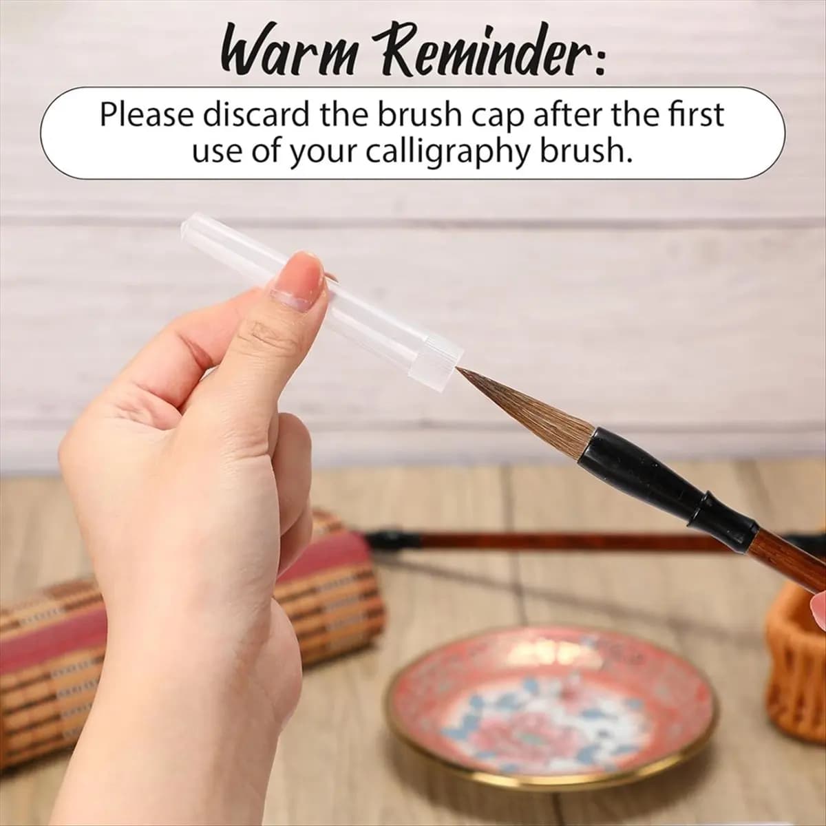 MALL 48pc Chinese Calligraphy Brush Set Watercolor Brush Bulk with Roll Bamboo Brush Holder for Writing Suitable for Painting