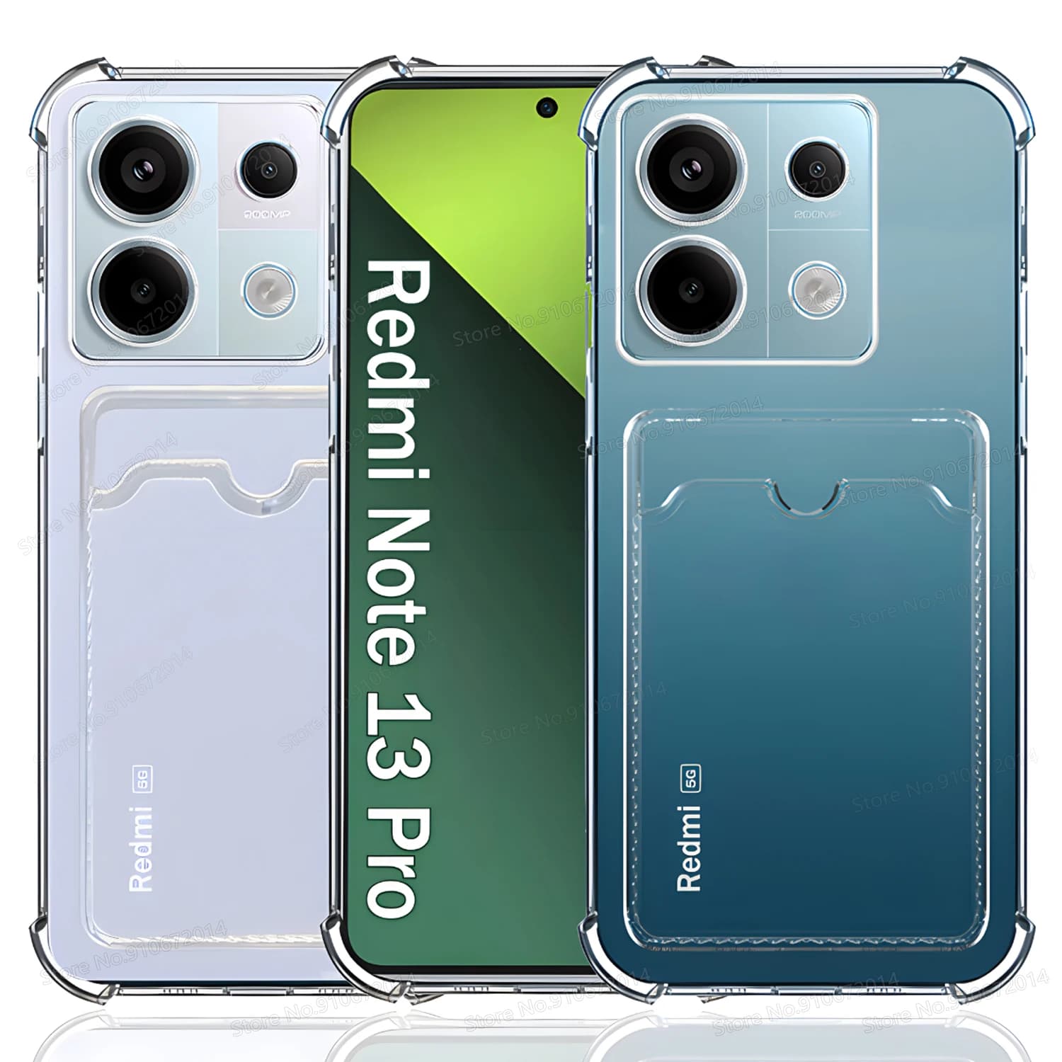 Trasparente Porta carte Slot Copertura del telefono per Xiaomi Redmi Nota 13 12 11 10 9 Pro 8 9S 10S 11S 12S Custodia Airbag Paraurti antiurto