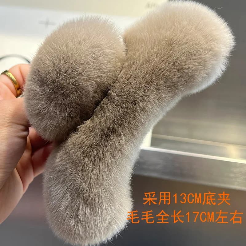 Super grande 17 cm vero coniglio Rex clip per capelli in peluche autunno e inverno coreano femmina testa posteriore clip di squalo copricapo premium