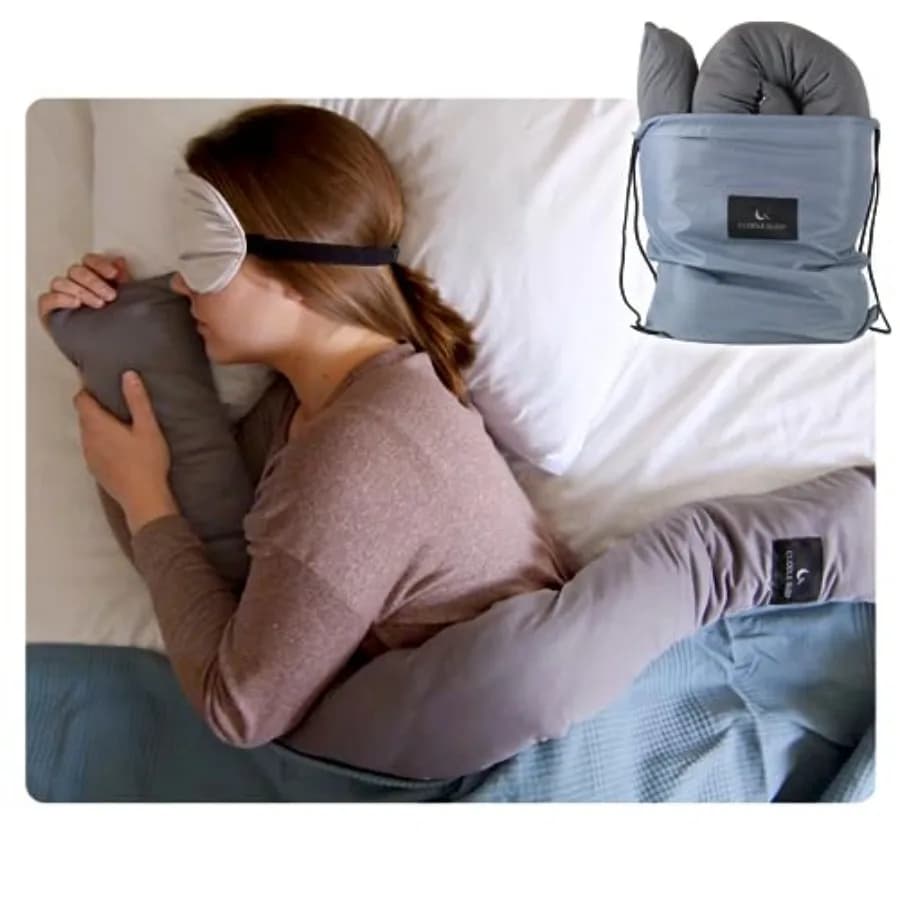 Cuscino ponderato Cuddle Sleep - Cuscino sensoriale - Ti abbraccia per dormire - Rivestimento rinfrescante - Ideale per i viaggi - 52 pollici - Ponderato