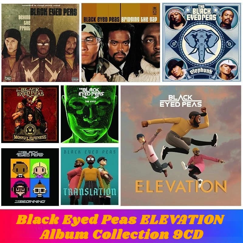 Collezione Completa di 9 CD degli Black Eyed Peas, Album Musicali in Audio Lossless, CD di Musica Pop e Hip Hop, Solo CD, Disco Audio per Amanti della Musica