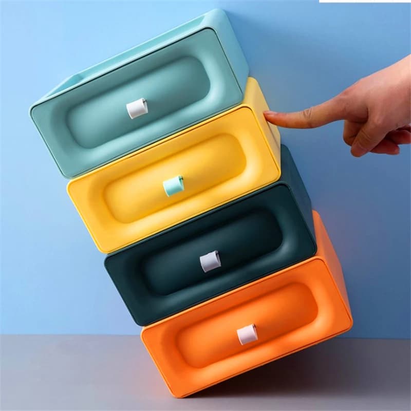 Modern and simple storage box for mobile phones and small objects, creative desk organizer, essential shelf for dormitory, rectangular plastic