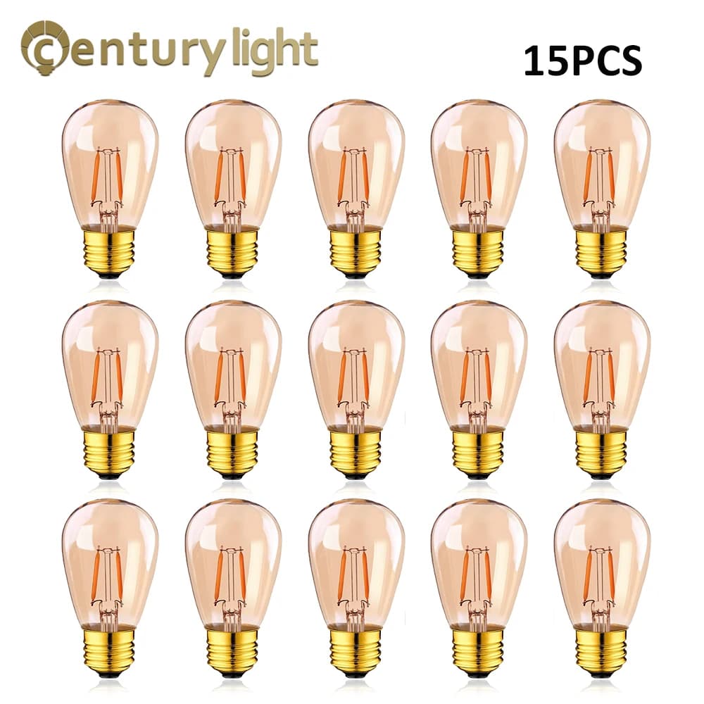 Lampadina LED Edison vintage S14 1W E27 Lampadine ambrate Bianco caldo 10W Equivalente a incandescenza per la decorazione della luce a sospensione ghirlanda