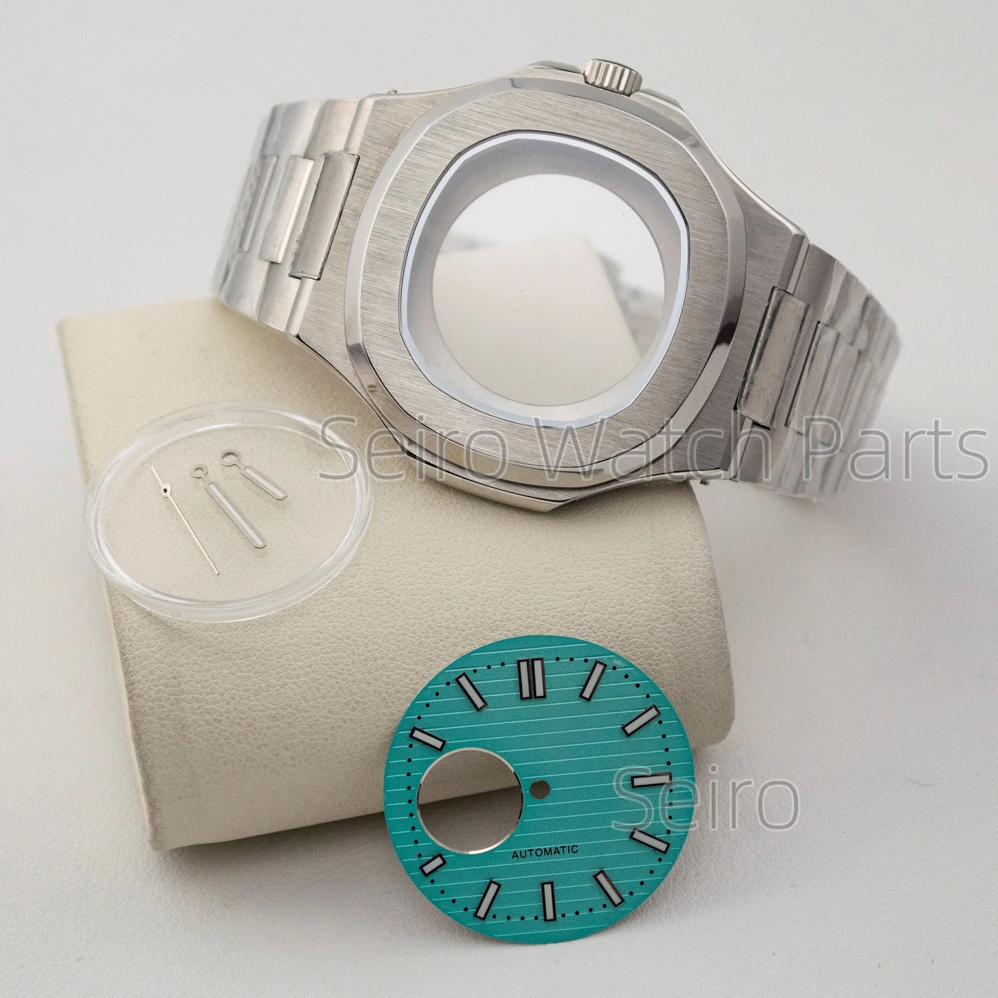 Cassa NH35 da 41mm in Acciaio Inossidabile con Chiusura a Farfalla per Cassa Nautilus, Cinturino, Movimento NH36 NH38, Quadrante da 30.5mm, Ricambi per Orologi da Uomo