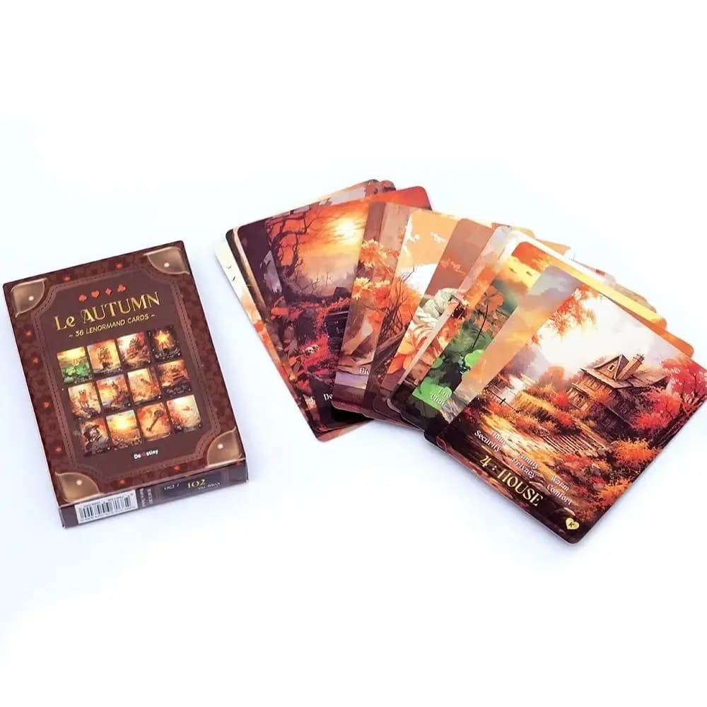 Carte Lenormand Le Autumn 9*6cm per Divinazione e Crescita Spirituale, Mazzo Oracolo da 36 Carte