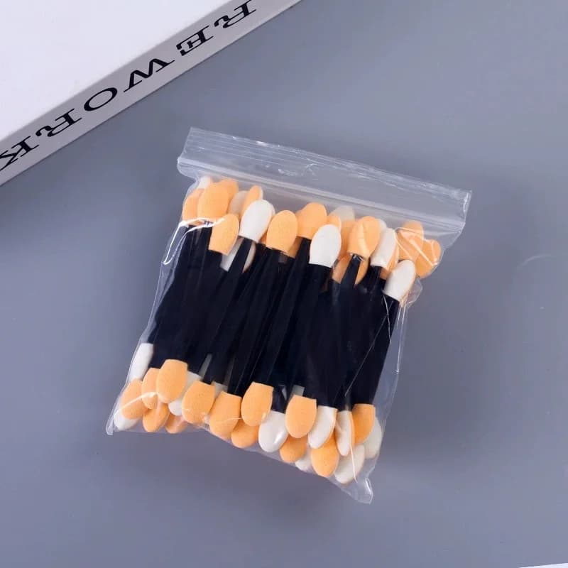 50/100 pcs Nail Brushes, Double Face Disposable Sponges, Umbrella Applications, Chrome Mirror Sponges for Pigments