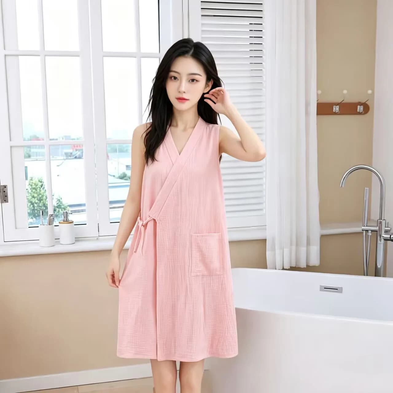 Summer Pure Cotton Gauze Extended-Length Bathrobe New All-Cotton Wearable Robe/Bathrobe Quick-Drying 100% Cotton Bathrobe