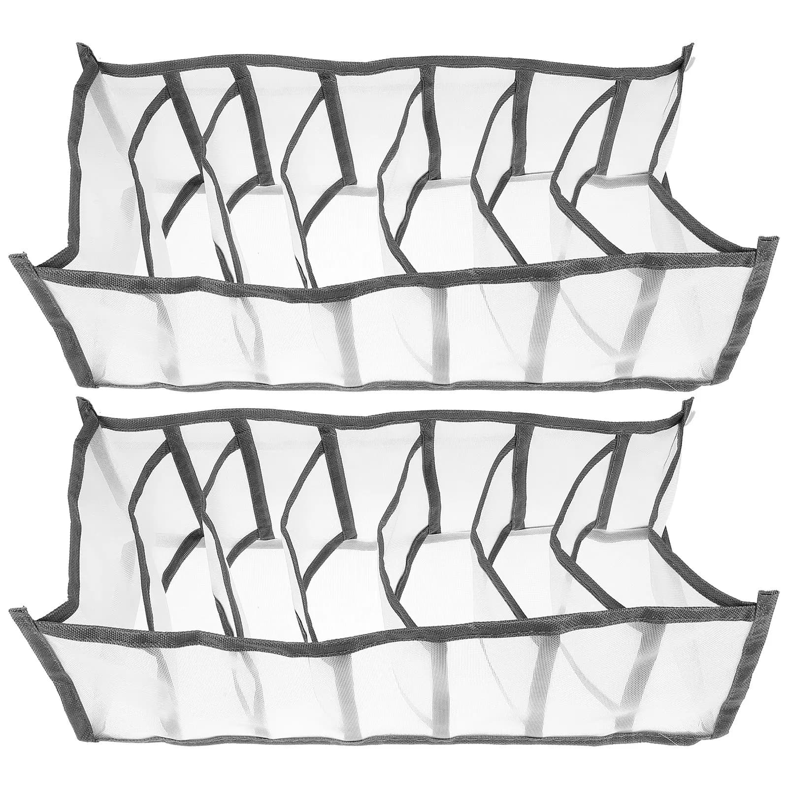 Set di 2 Scatole Pieghevoli per Organizzare Biancheria Intima, in Tessuto a Rete Resistente, Organizer Multi-Scomparto per Calzini, Mutande e Lingerie