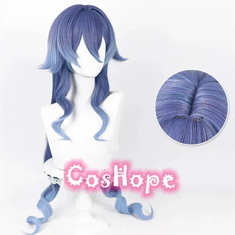 Parrucca NewLayla riccia blu sfumata Anime Cosplay parrucche sintetiche resistenti al calore Halloween2025