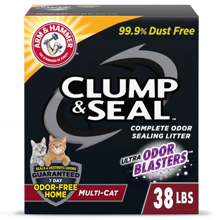 Clumping Cat Litter for Multi-Cat Homes - Complete Odor Control and Long-Lasting Freshness 38 lb
