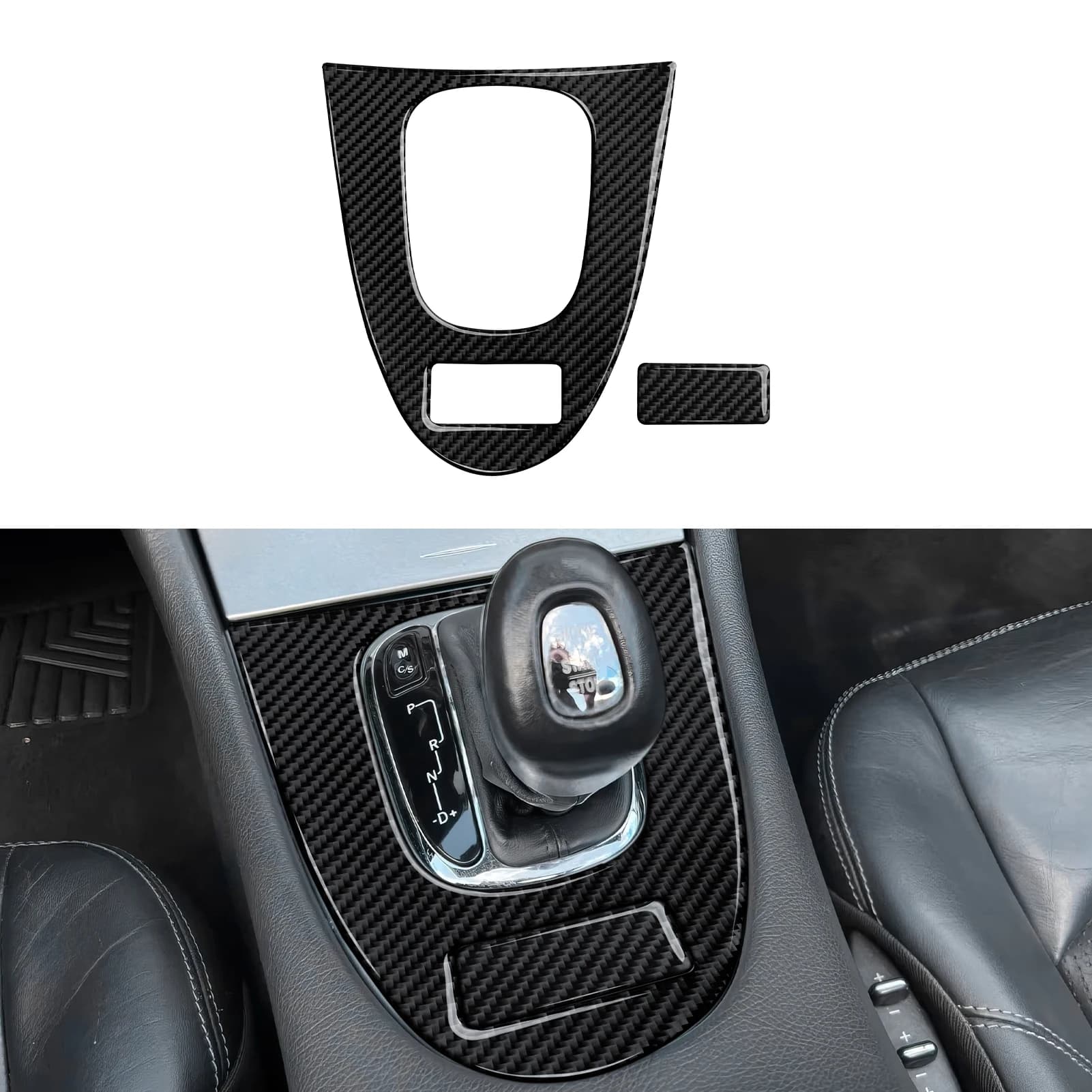Carbon Fiber Interior Sticker. Car Center Console Gear Shift Panel. For Mercedes Benz CLK A209 C209 (2002-2010) Accessories.