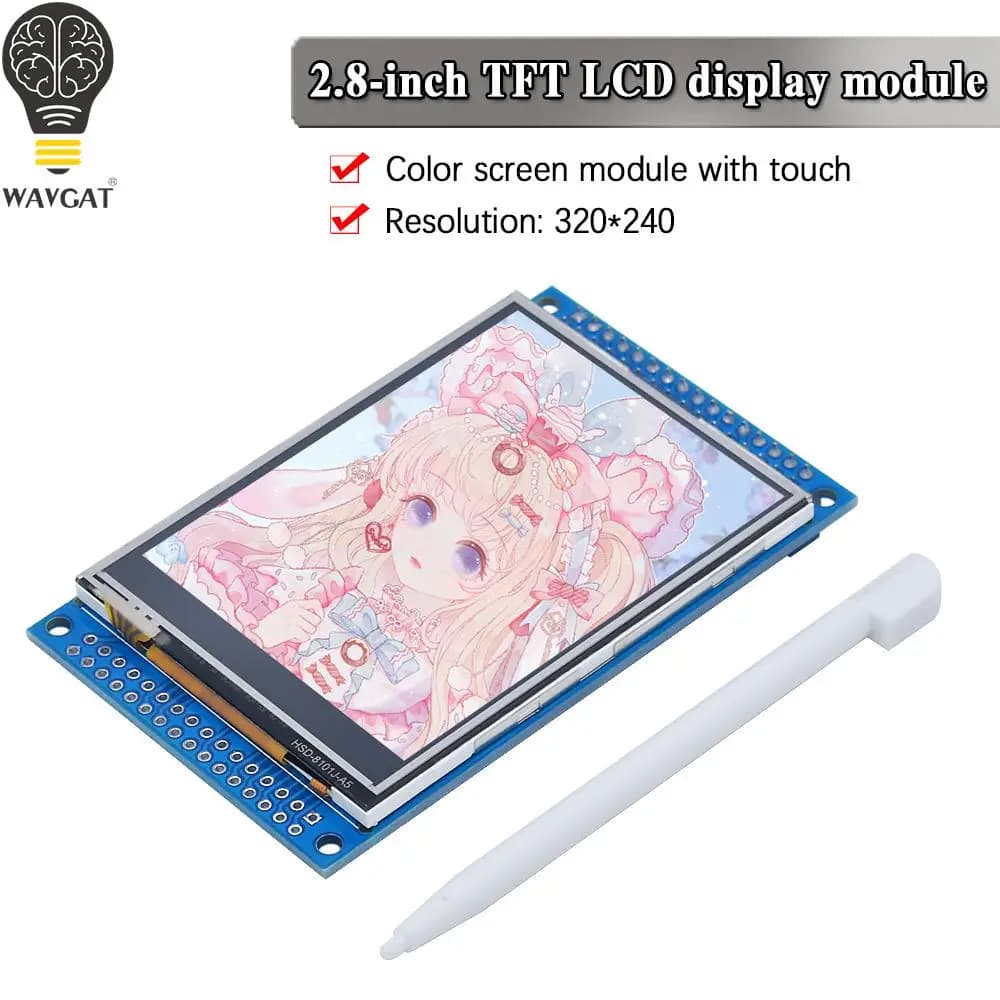 Modulo display touch scudo LCD TFT da 2,8 pollici 3,3 V 300 mA per Arduino UNO con pannello touch resistivo kit fai da te WAVGAT