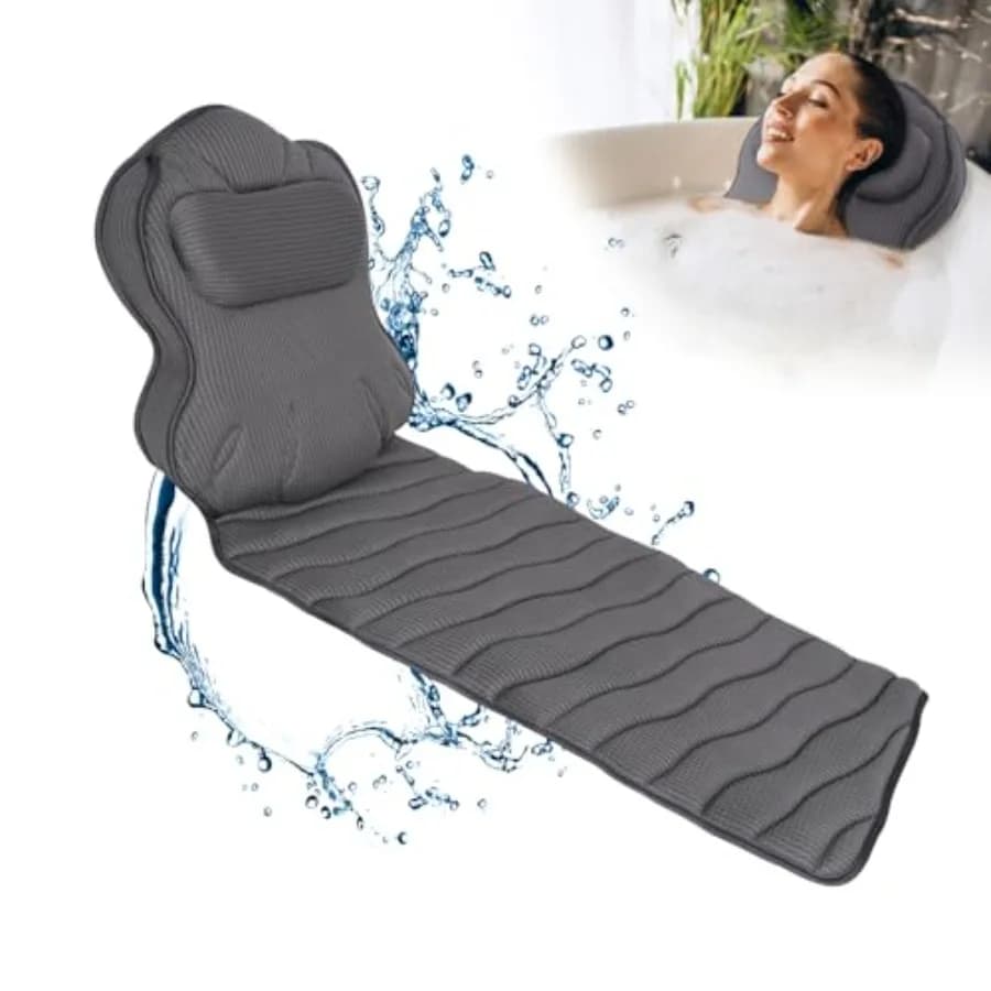 Cuscino da Bagno Extra Spesso per Vasca - Lussuoso Cuscino Morbido con Supporto per Testa, Collo e Schiena, Comfort e Relax, Regalo Spa