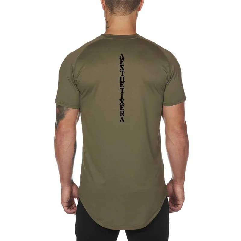 Maglia da uomo Fitness Brand Casual da uomo Manica corta Camicie moda Maglietta a compressione ad asciugatura rapida Collant Sport Palestra Abbigliamento sportivo Camicia