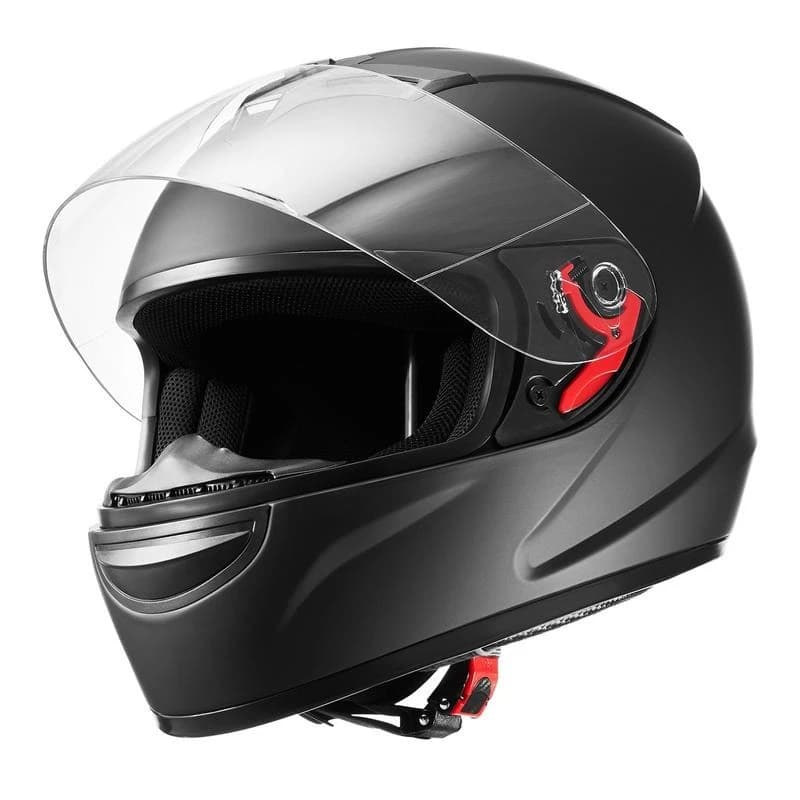 Spedizione Gratuita - Casco Moto Integrale per Adulti, Casco da Motocross e Dirt Bike con Doppia Visiera Oscurata e Trasparente, per Corse in Moto