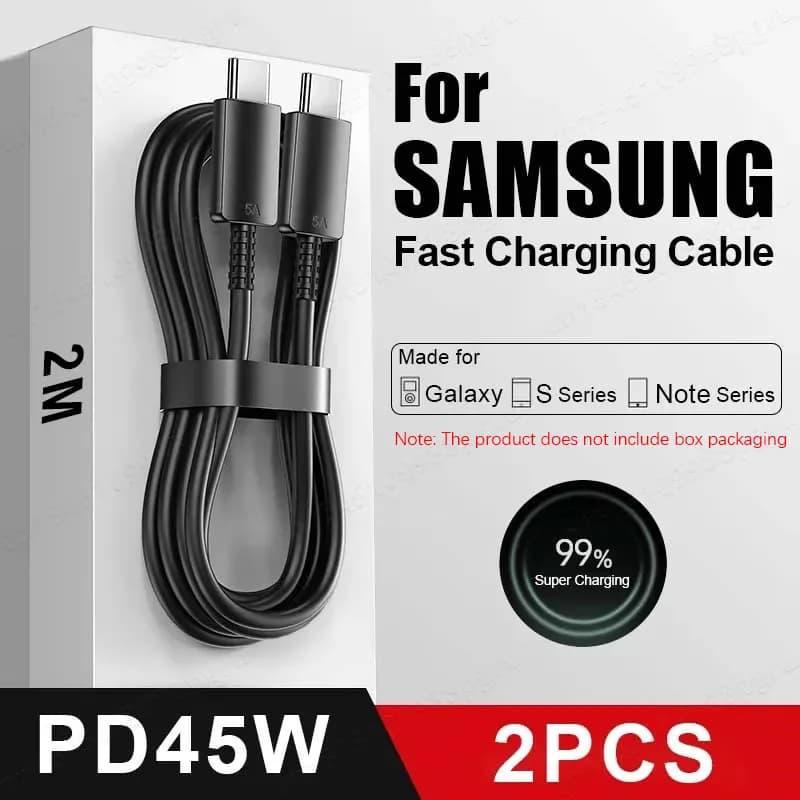 USB cable PD 45W for Samsung Galaxy S24 S23 S22 S21 Ultra Plus A53 A54 5G USB cable C fast charging data cable accessories