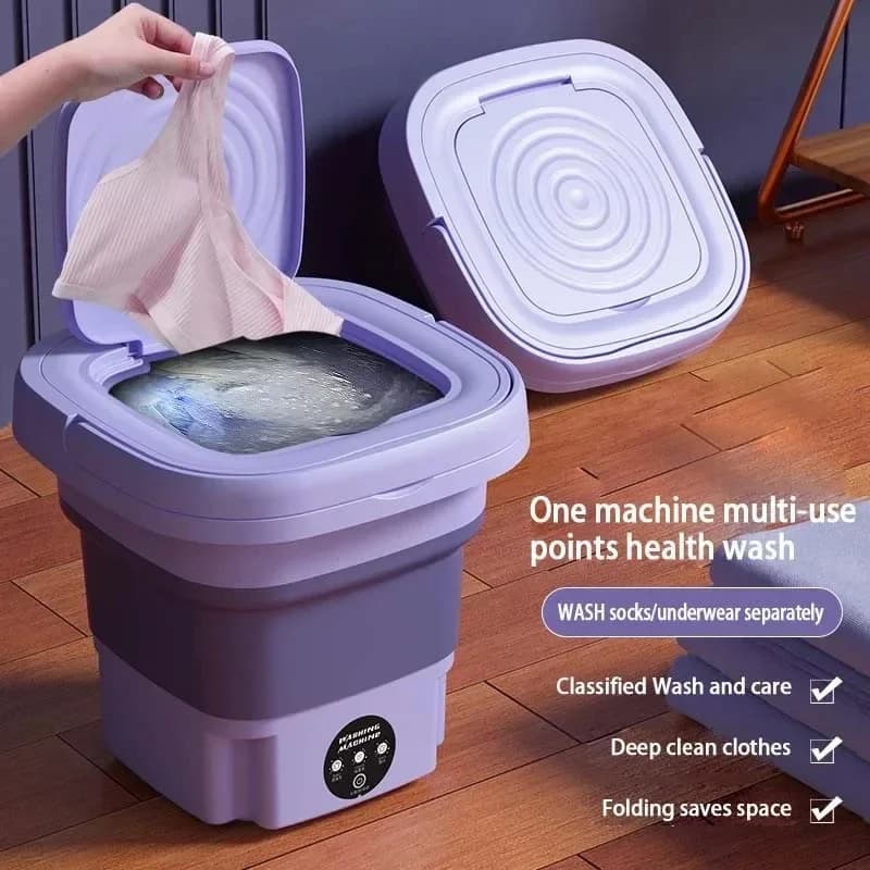 8 liters portable washing machine, student dorm, intimate socks, mini cleaning machine, small folding bucket washing machine for laundry