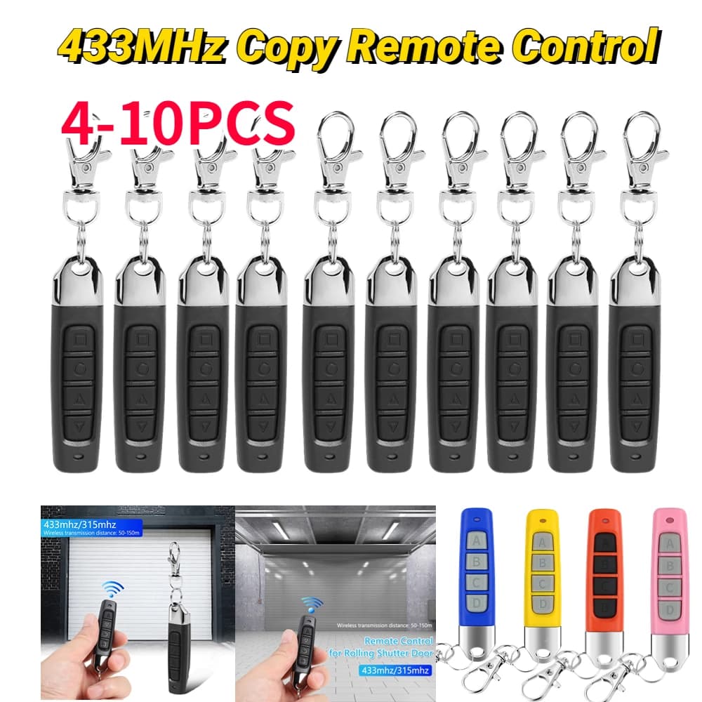 4-10 pz telecomando 433MHz chiave auto Garage porta apricancello telecomando duplicatore Clone clonazione codice trasmettitore a 4 pulsanti