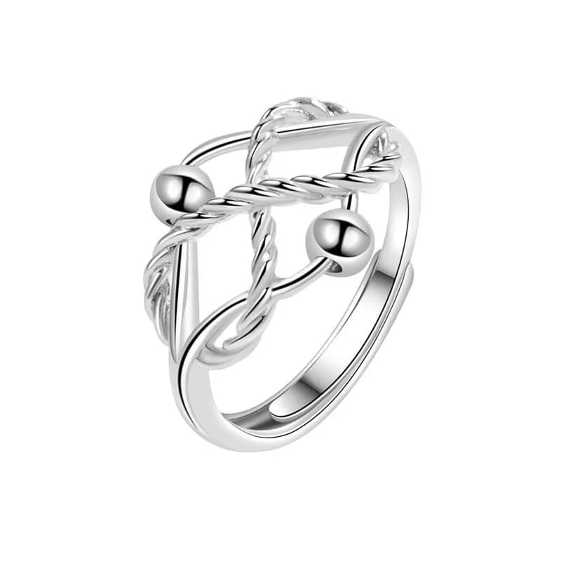 Anello antistress per l'ansia Fidget Spinner per le donne Rotante con perline di metallo Anelli che girano liberamente Accessori Gioielli Regali