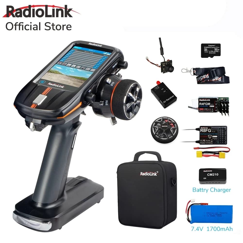 Radiolink RC8X 2.4G Ricevitore trasmettitore radio RC a 8 canali, controller FPV touch screen per collegamento radio per barche alla deriva cingolate