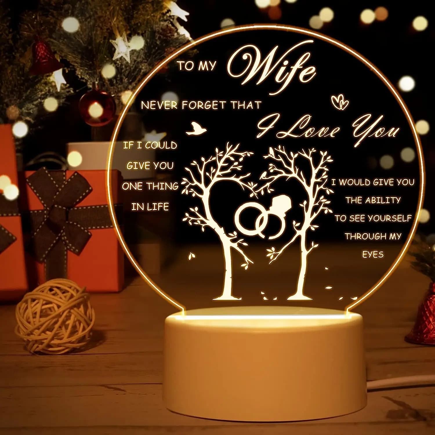 A mia moglie lampada da tavolo calda scrivania ambientale Usb con pulsante a sfioramento regalo per bambini