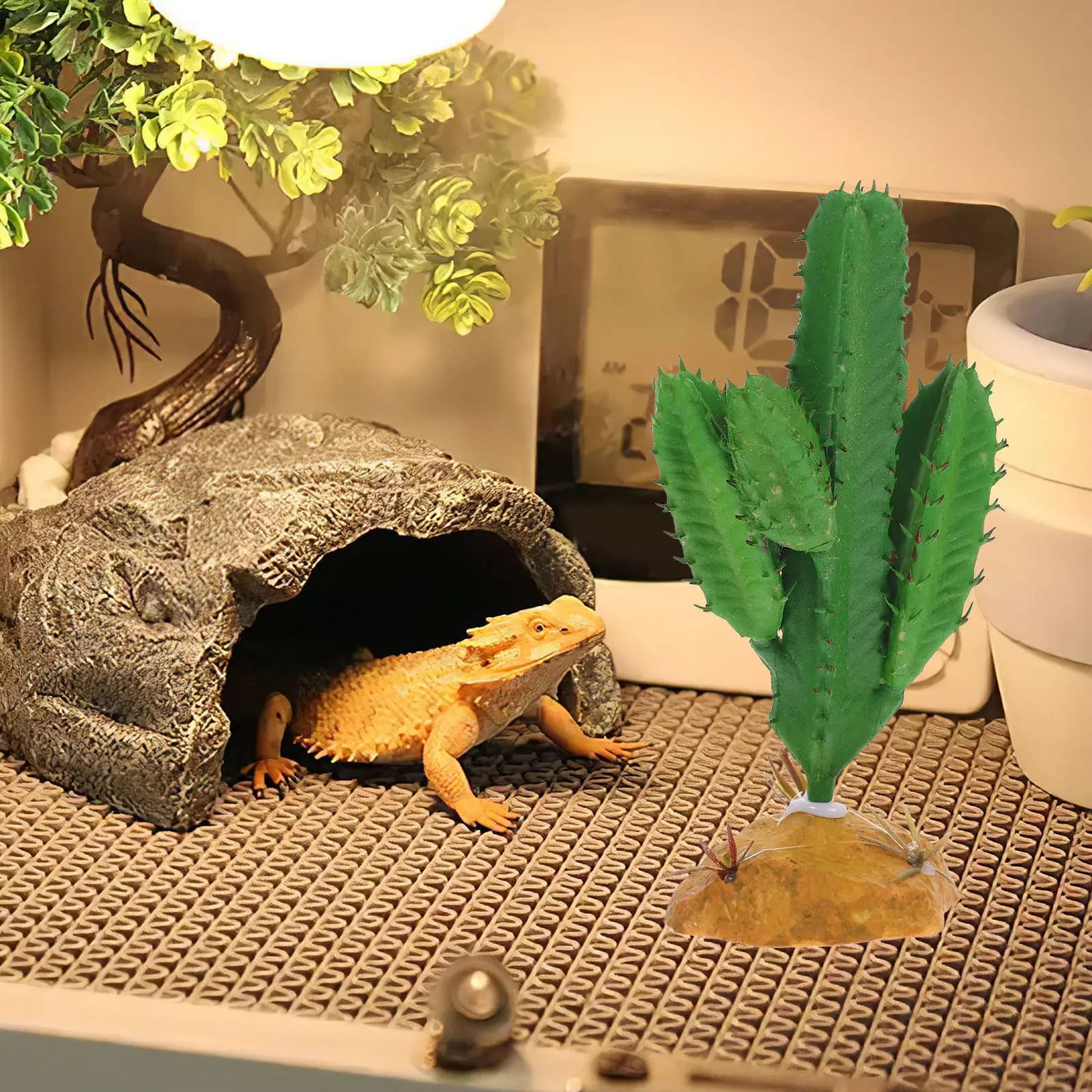 Pianta Artificiale per Terrario di Rettili, Simulazione di Pianta per Rettili, Decorazione Paesaggistica per Rettili, Decorazione per Habitat di Animali Domestici Antistress