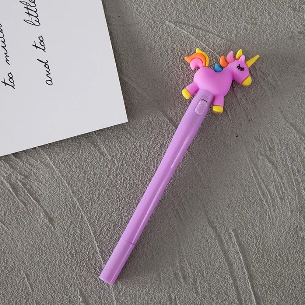 4 penne luminose a forma di cartone animato, penne in gel leggere e portatili, penne per firma veloce, per studenti e bambini, penne dal design accattivante