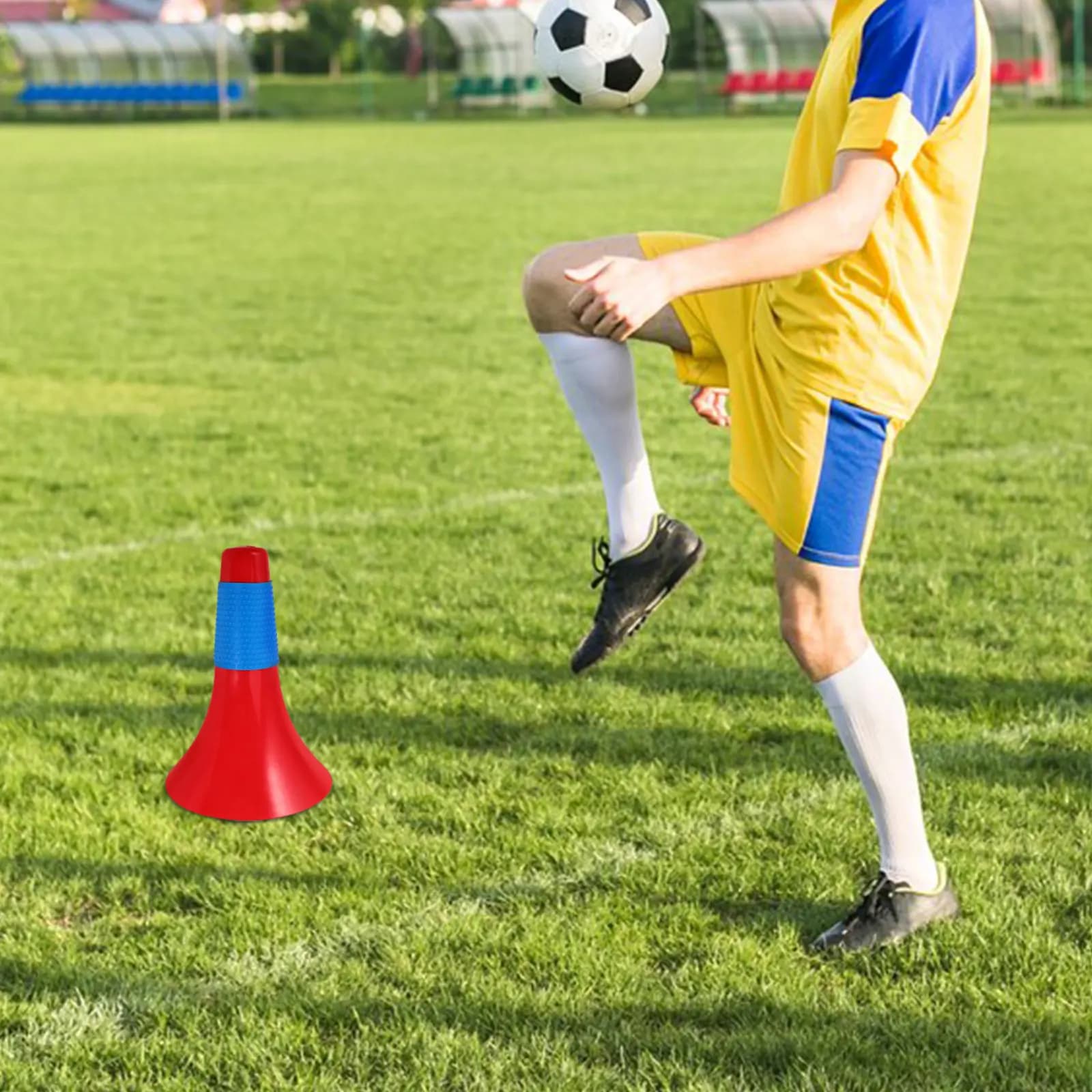 2 Cones Signed for Football Training, Sports Cones Strengthened for Exercises and Speed, Basket and Football Equipment