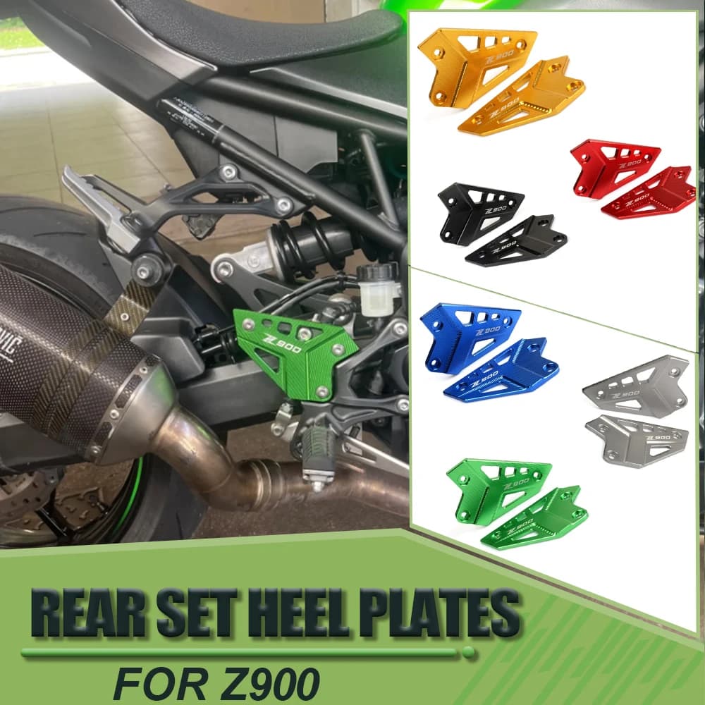 Accessori Moto: Set Poggiapiedi Posteriori con Protezioni Tallone per KAWASAKI Z900 2017-2024