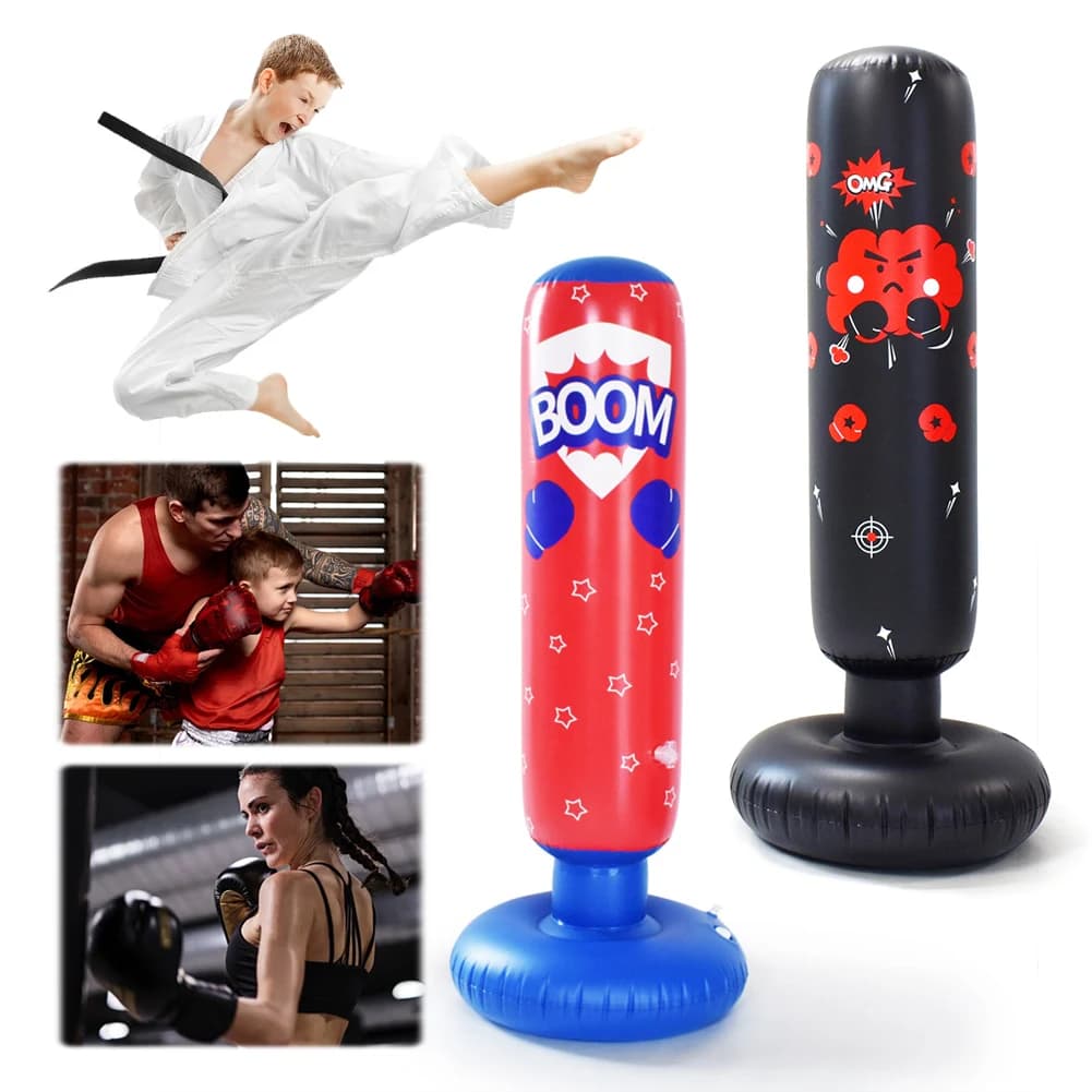Kids Inflatable Boxing Bag Self-supporting Boxing Bag Light boxing bag with bounce on the back Sand bag for glass to relieve stress